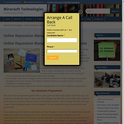 Online Reputation Management Company In Noida - Mirorsoft