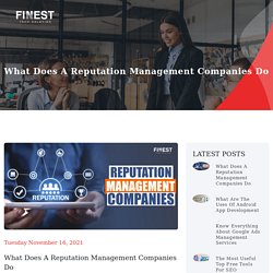 What Does a Reputation Management Companies do