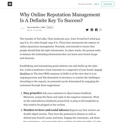Why Online Reputation Management Is A Definite Key To Success?
