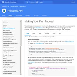 Making Your First Request - AdWords API