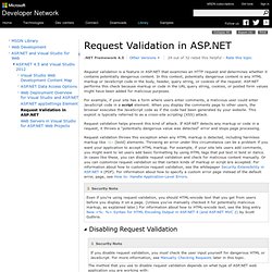 Request Validation in ASP.NET