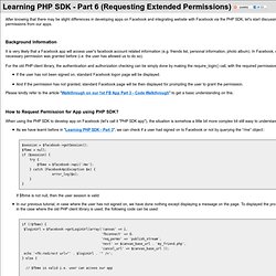 Learning PHP SDK - Part 6 (Requesting Extended Permissions)