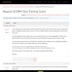 Topic: Require SCORM Quiz Passing Score