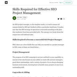 Skills Required for Effective SEO Project Management