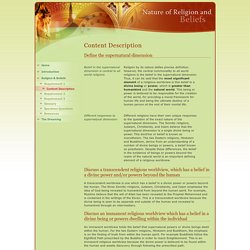 Nature of Religion and Beliefs - Requirement 1 (Content Description)