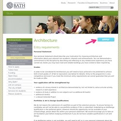 Entry requirements for Architecture