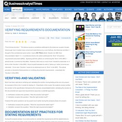 Verifying Requirements Documentation