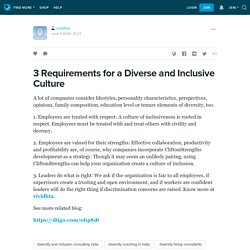3 Requirements for a Diverse and Inclusive Culture : vividhta — LiveJournal