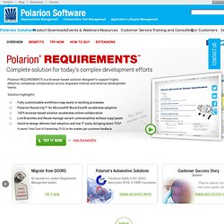 Requirements Management, Requirements Gathering, Requirements Management tools - Polarion REQUIREMENTS