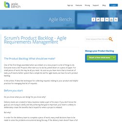 Scrum's Product Backlog - Agile Requirements Management