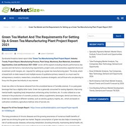 Green Tea Market and the Requirements for Setting up a Green Tea Manufacturing Plant Project Report 2021 - Market Size
