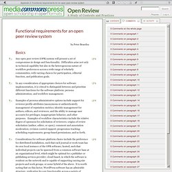 Appendix 2: Functional requirements for an open peer review system