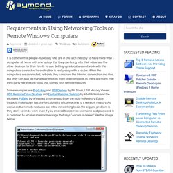 Requirements in Using Networking Tools on Remote Windows Computers