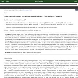 Protein Requirements and Recommendations for Older People: A Review