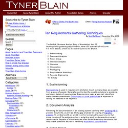 Ten Requirements Gathering Techniques -Tyner Blain