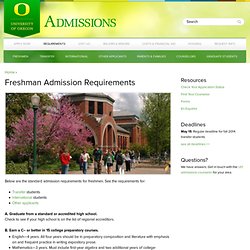 Course requirements for entering freshmen
