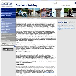 Minimum Requirements for Doctoral Degrees