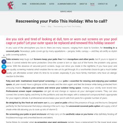 Rescreening your Patio in Florida This Holiday