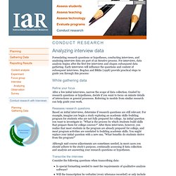 IAR: Conduct research > Analyzing interview data