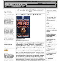 research archive: Operation Mind Control: Zombie States of America (&amp; pdf file)