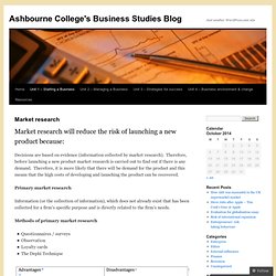 Ashbourne College's Business Studies Blog