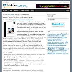 Research Report: 2012 Mobile Banking Study
