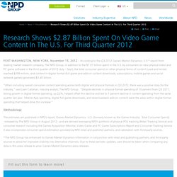 Research Shows $2.87 Billion Spent On Video Game Content In The U.S. For Third Quarter 2012– NPD.com