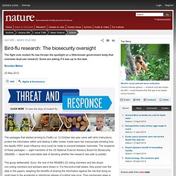 Bird-flu research: The biosecurity oversight