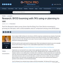 Research: BYOD booming with 74% using or planning to use