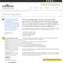 Market Research Services - CallboxB2B Lead Generation Company in Malaysia