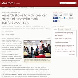 Research shows how children can enjoy and succeed in math, Stanford expert says
