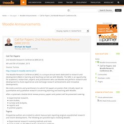Call for Papers: 2nd Moodle Research Conference (MRC2013)