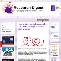 How feeling socially connected can make strangers' hearts beat together