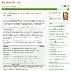 Research tips - Controlling figure and table placement in LaTeX