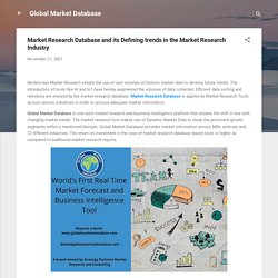 Market Research Database and its Defining trends in the Market Research Industry