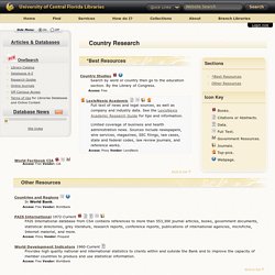 Country Research - Databases by Subject - UCF Libraries