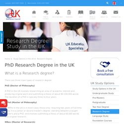Research Degree study in the UK