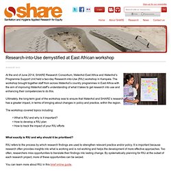 Research-into-Use demystified at East African workshop