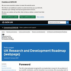 UK Research and Development Roadmap (webpage)