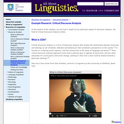 Example Research: Critical Discourse Analysis - All About Linguistics