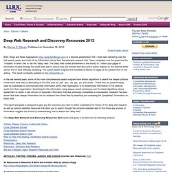 Deep Web Research and Discovery Resources 2013