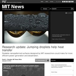 Research update: Jumping droplets help heat transfer