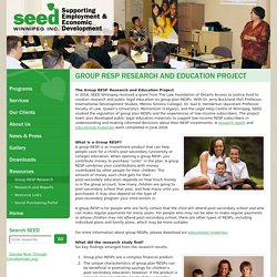 Group RESP Research and Education Project – SEED Winnipeg