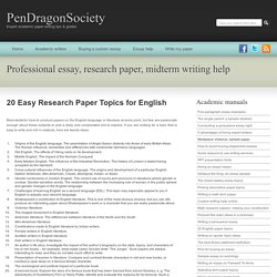 Research Paper Ideas: 20 Topics For English Classes