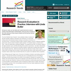Research Evaluation in Practice: Interview with Linda Butler