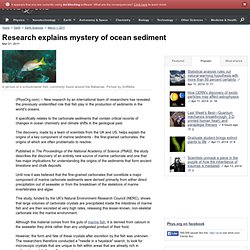 Research explains mystery of ocean sediment