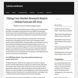Flying Cars Market Research Report – Global Forecast till 2035 – LionLowdown