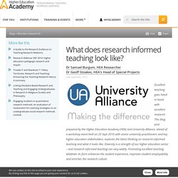 What does research informed teaching look like?