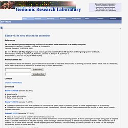 Research Laboratory Geneva - Edena: very short reads assembler