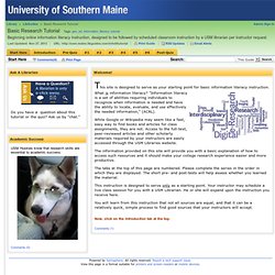 Start Here - Information Literacy Tutorial - LibGuides at University of Southern Maine